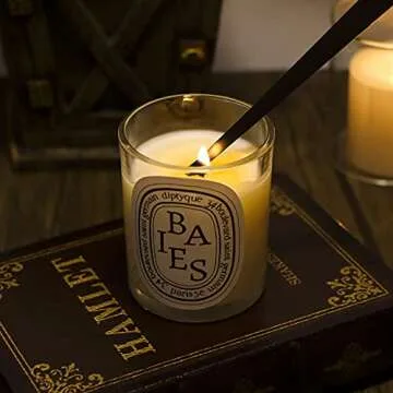 Lsnisni Candle Wick Cutter, Candle Snuffer and Wick Trimmer Black, Electric Candle Lighter Rechargeable, Candle Wick Dipper Accessory Set of 4, for Mom Birthday Gifts from Daughter