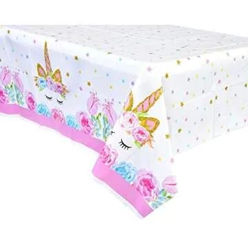 GONGYIHONG Unicorn Party Supplies for Girls - Unicorn Birthday Decorations with Plates Disposable Tableware for Unicorn Theme Party