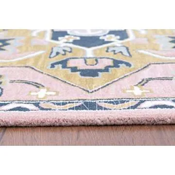 Allen Home Hand Crafted Wool Rugs | Area Carpets Suitable for Living Room, Bedroom, Dining Room | Traditional Rugs | Natural Latex Backing with 100% Cotton | 5’ x 8’ | Heriz Carol