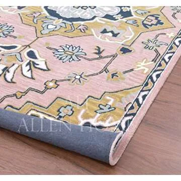 Allen Home Hand Crafted Wool Rugs | Area Carpets Suitable for Living Room, Bedroom, Dining Room | Traditional Rugs | Natural Latex Backing with 100% Cotton | 5’ x 8’ | Heriz Carol