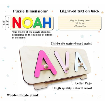 Personalized Wooden Name Puzzles for Kids - Unique Gift