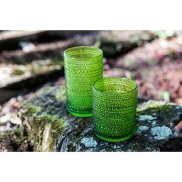 Fortessa Jupiter Beaded Hobnail Glass, 13 Ounce Iced Beverage (Set of 6), Clear