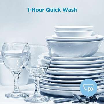 Midea MDF18A1AST Built-in Dishwasher with 8 Place Settings, 6 Washing Programs, Stainless Steel Tub, Heated Dry, Energy Star