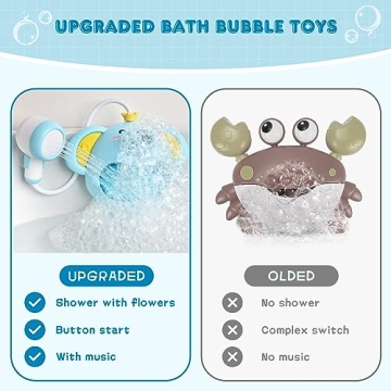 3-in-1 Bath Toys Set for Toddlers with Bubble Maker
