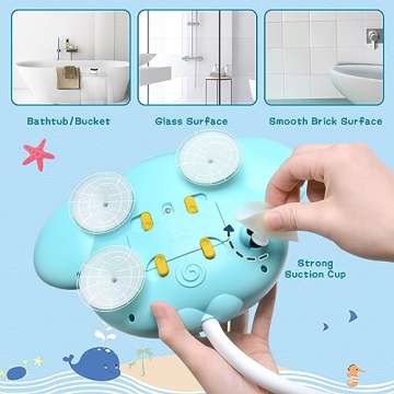 3-in-1 Bath Toys Set for Toddlers with Bubble Maker