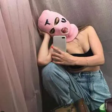 3 Hole UZI Balaclava Knitted Full Face Cover Ski Mask Winter Windproof Neck Warmer Thermal Cycling for Men Women (Pink)