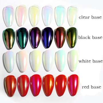 5Color Pearl Powder Nail Art Glitter Mirror Effect Chrome Pigment UV Gel Polish Shimmer Dip Dust Nai...