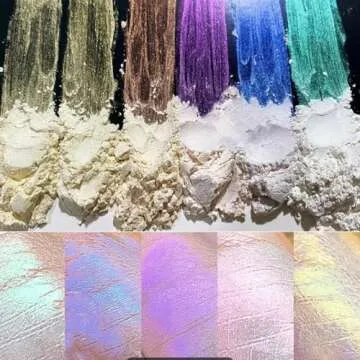 5Color Pearl Powder Nail Art Glitter Mirror Effect Chrome Pigment UV Gel Polish Shimmer Dip Dust Nail Art Decoration Nail Kit Chrome Powder for Nails 5pcs Chrome Nail Powder