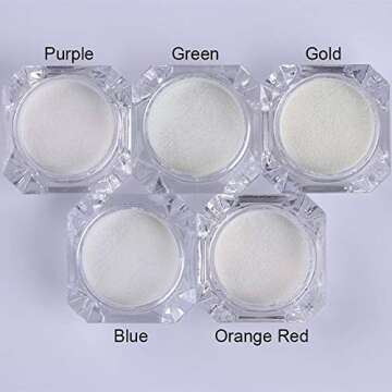 5Color Pearl Powder Nail Art Glitter Mirror Effect Chrome Pigment UV Gel Polish Shimmer Dip Dust Nail Art Decoration Nail Kit Chrome Powder for Nails 5pcs Chrome Nail Powder