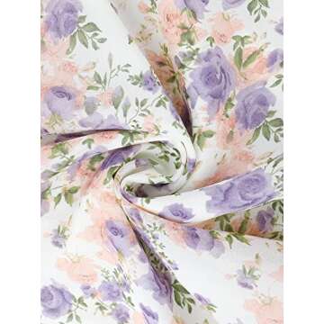 Allegra K Floral Dress for Women's 2024 Summer Puff Sleeve Ruffles Tiered Chiffon Smocked Dresses Medium White