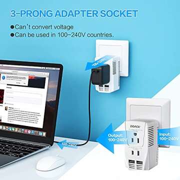 DoAce C11 Travel Voltage Converter for Hair Tools