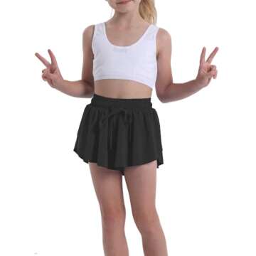 3 Pack Butterfly Flowy Shorts Skirts for Girls Tennis Cheer Stuff Athletic Preppy Running Sports Ski...