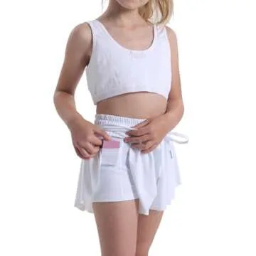 3 Pack Butterfly Flowy Shorts Skirts for Girls Tennis Cheer Stuff Athletic Preppy Running Sports Skirt for Teen Girls（Black, White, Rose red, XS