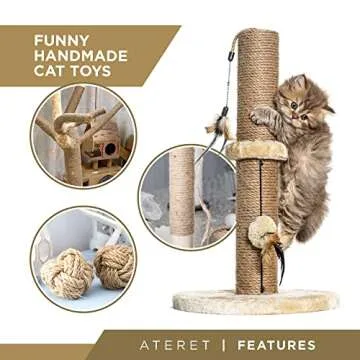 ATERET 3/8 Inch by 100-Feet Sisal Rope I Natural Fiber Twisted Sisal Rope I Multipurpose, Lightweight, Weather-Resistant Rope for Indoor/Outdoor Use, Rugs, Marine, and DIY Projects (1-Pack)