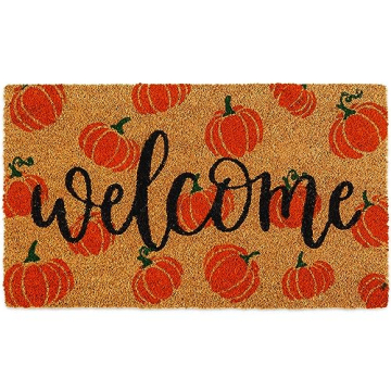 AnyDesign Fall Coir Doormat - Pumpkin Welcome Mat for Seasonal Decor