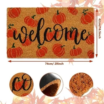 AnyDesign Fall Coir Doormat for Autumn Decor