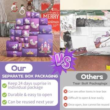 Advent Calendar 2024 Girls - Unicorn Gifts for Girl 24 Days Xmas Count Down Box, Countdown Calendar Surprises Gifts for Daughter and Granddaughters, Christmas Gifts for Kids Toddlers