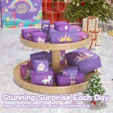 Advent Calendar 2024 Girls - Unicorn Gifts for Girl 24 Days Xmas Count Down Box, Countdown Calendar Surprises Gifts for Daughter and Granddaughters, Christmas Gifts for Kids Toddlers