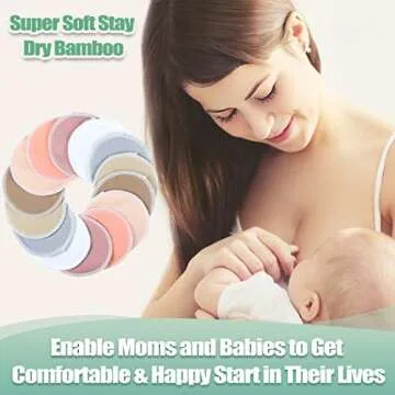 wegreeco Nursing Breast Pads (14 Pack) + Laundry Bag & Travel Storage Bag, 4.7 inch Option - Washable & Reusable Breastfeeding Nursing Pads (Mild, Large)