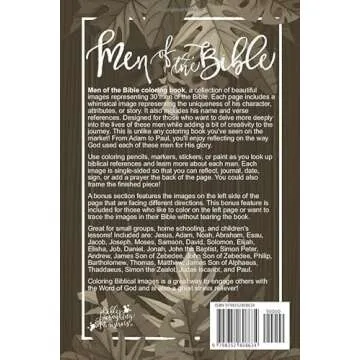 Personal Size Men of the Bible Coloring Book: 30 Key Men of the Bible to Study and Color Including V...