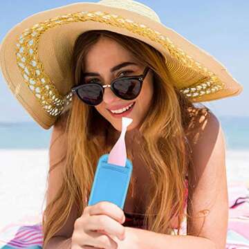 12 Pack Ice Pop Sleeves Popsicle Holders Bags Freeze Pop Holders, Neoprene Fabric, 12 Colors