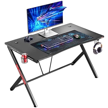 Mr IRONSTONE Deep Gaming Desk for Gamers - Sturdy and Stylish