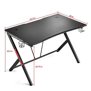 Mr IRONSTONE Deep Gaming Desk for Gamers - Sturdy and Stylish