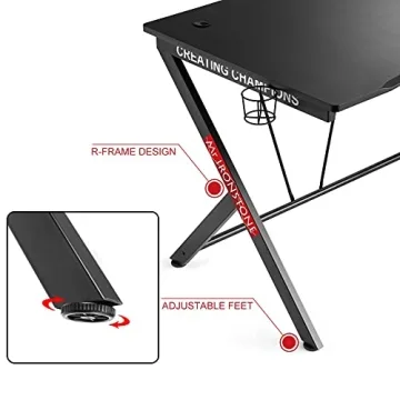 Mr IRONSTONE Deep Gaming Desk for Gamers - Sturdy and Stylish