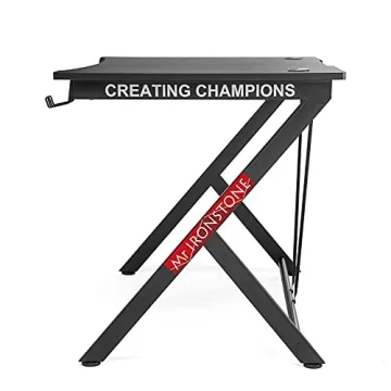Mr IRONSTONE Deep Gaming Desk for Gamers - Sturdy and Stylish
