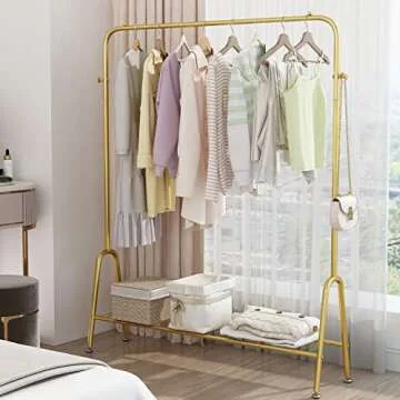 Thick forest Gold Clothing Rack Gold Clothes Rack Gold Garment Rack Shoes Bags Gold Clothes Organizer Storage Shelves