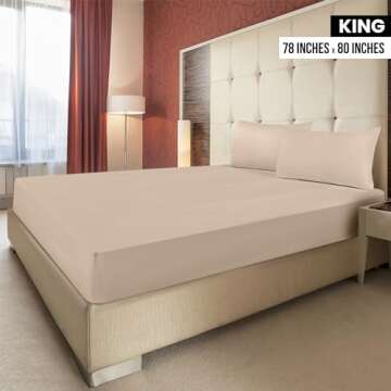 Utopia Bedding King Fitted Sheet - Bottom Sheet - Deep Pocket - Soft Microfiber - Shrinkage and Fade...