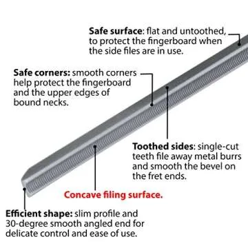 StewMac Concave Fret End File - Perfect for Medium Frets