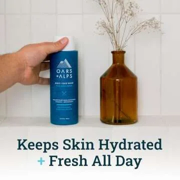 Oars + Alps Men's Moisturizing Body and Face Wash, Skin Care Infused with Vitamin E and Antioxidants, Sulfate Free, Fresh Ocean Splash, 1 Pack