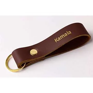 Personalized Leather Keychain Sustainable Custom Gifts