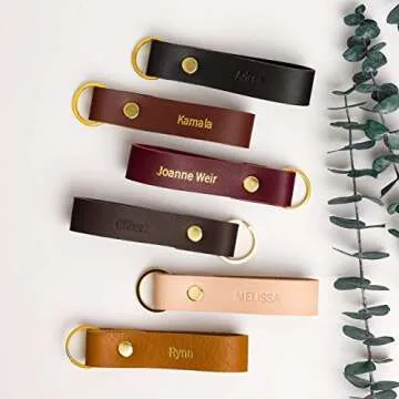 Personalized Leather Keychain Sustainable Custom Gifts