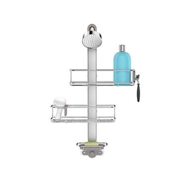 simplehuman Adjustable Shower Caddy, Stainless Steel and Anodized Aluminum