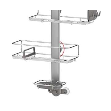 simplehuman Adjustable Shower Caddy, Stainless Steel and Anodized Aluminum