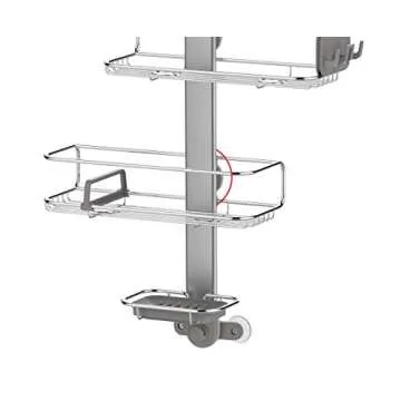 simplehuman Adjustable Shower Caddy, Stainless Steel and Anodized Aluminum