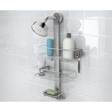 simplehuman Adjustable Shower Caddy, Stainless Steel and Anodized Aluminum