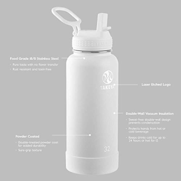 Takeya Actives Insulated Water Bottle with Straw Lid