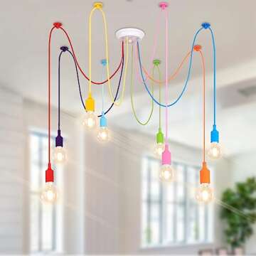 Ymlii Colorful Spider Chandelier, Kids Ceiling Light Fixture, Ajustable DIY Pendant Lamp for Boys Gi...