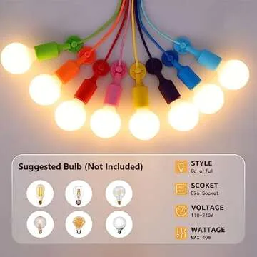Ymlii Colorful Spider Chandelier, Kids Ceiling Light Fixture, Ajustable DIY Pendant Lamp for Boys Girls Bedroom Playroom Classroom Dining Room,‎ E26 8 Arms Lights