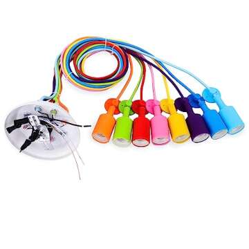 Ymlii Colorful Spider Chandelier, Kids Ceiling Light Fixture, Ajustable DIY Pendant Lamp for Boys Girls Bedroom Playroom Classroom Dining Room,‎ E26 8 Arms Lights