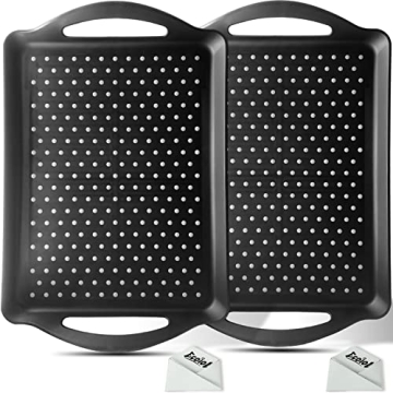 ECOIOU Non-Slip Food Serving Tray with Handles - 2-Pack