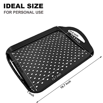 ECOIOU Non-Slip Food Serving Tray with Handles - 2-Pack