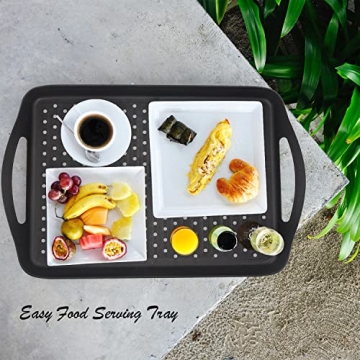 ECOIOU Non-Slip Food Serving Tray with Handles - 2-Pack
