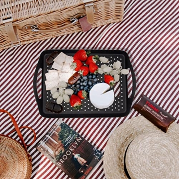 ECOIOU Non-Slip Food Serving Tray with Handles - 2-Pack