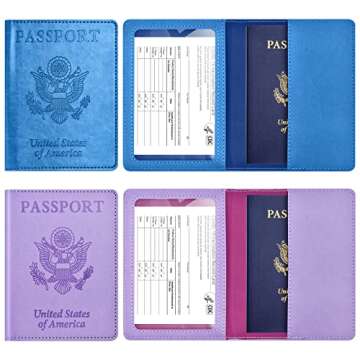 Eoehro 2Pack Passport Holder Wallet Cover Case, Travel Essentials for Women and Men