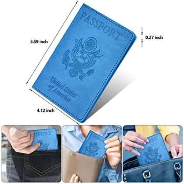 Eoehro 2Pack Passport Holder Wallet Cover Case, Travel Essentials for Women and Men