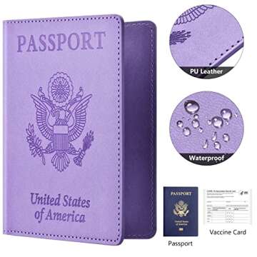 Eoehro 2Pack Passport Holder Wallet Cover Case, Travel Essentials for Women and Men